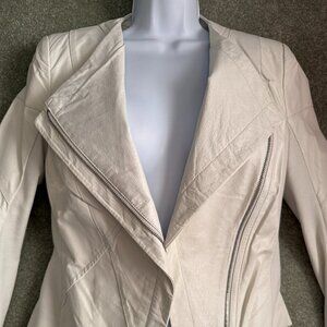 Bebe Leather White Jacket Size XS New